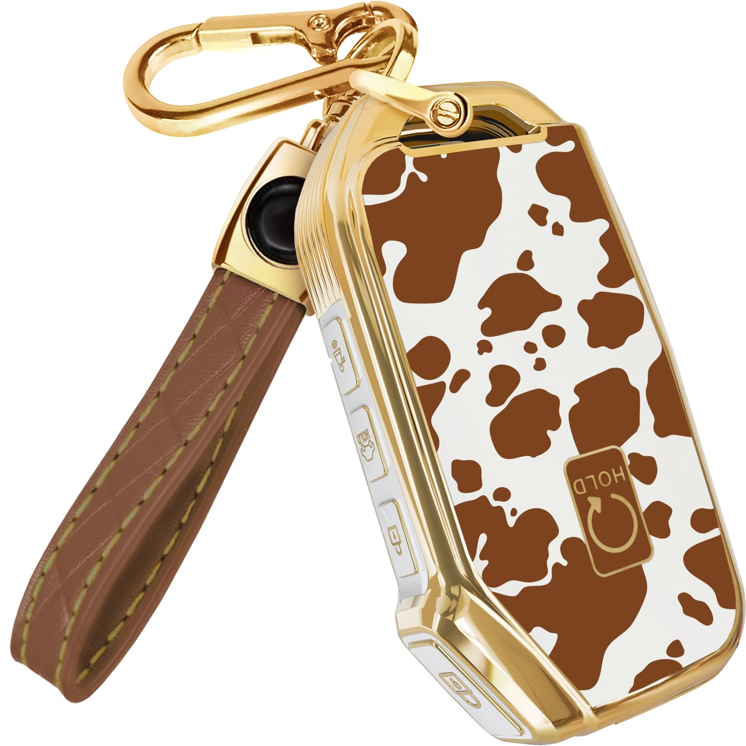 Lucrum Key Fob Cover for Kia, TPU KeyFob Case &amp; Leather Keychain