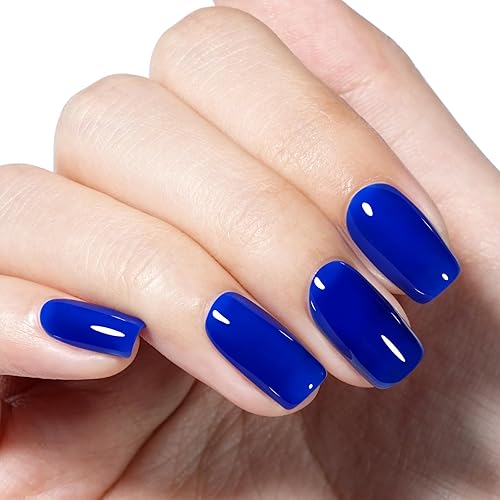 Miniatura 3 de AILLSA Esmalte de uñas de gel azul real, esmalte de gel azul profundo, esmalte de uñas de color azul translúcido para invierno, esmalte de uñas de