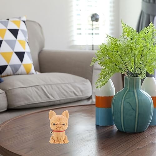 Miniatura 9 de Figura de perro de madera, figura de perro sentado, estatua de bulldog sentado, estatua de cachorro, estatua coleccionable, decoración de