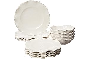 Certified International Perlette Cream Melamine Dinnerware Set