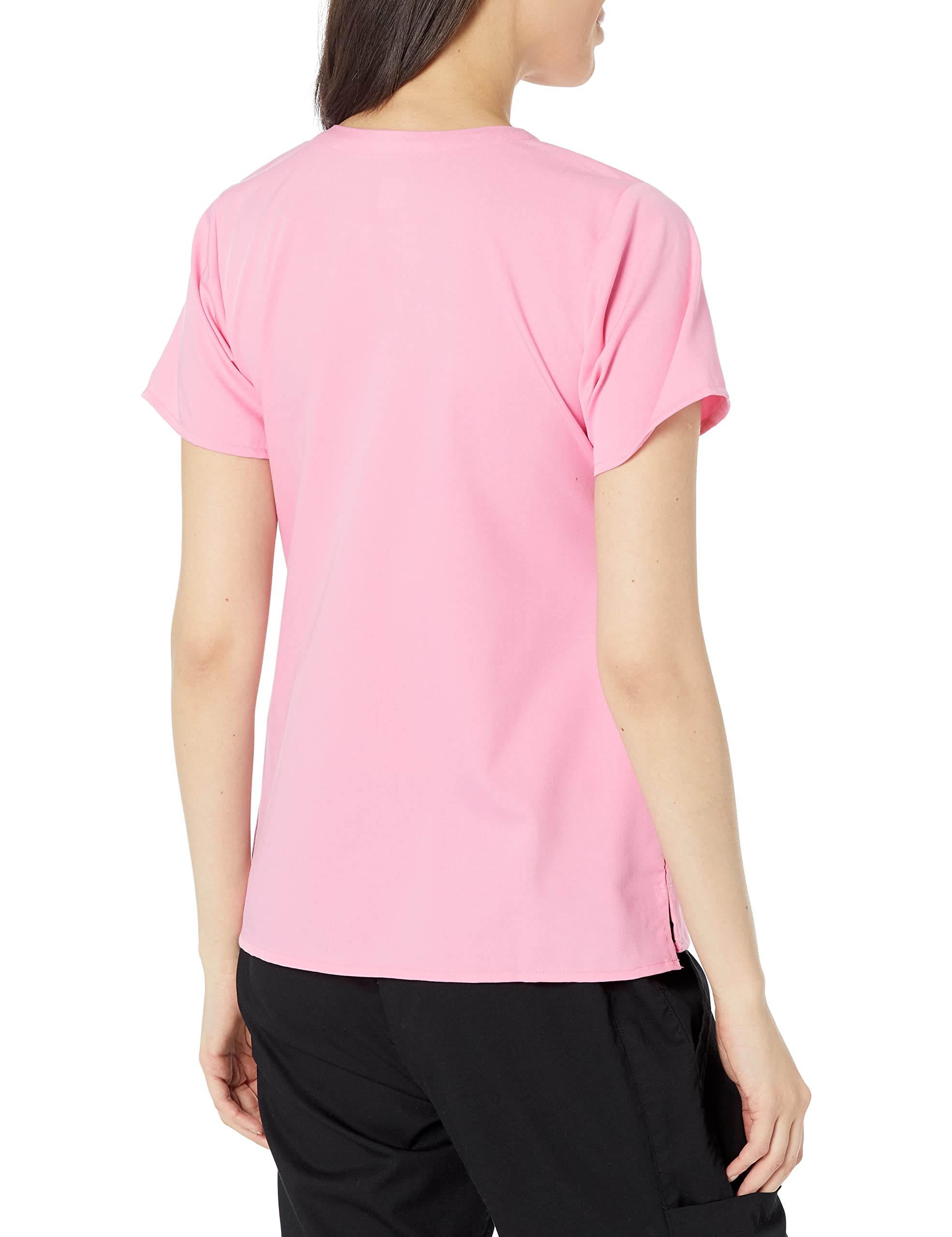 WonderWink Womens 4 Pocket V-Neck Top Medical Scrubs Shirt, Pink Blossom, 3X US