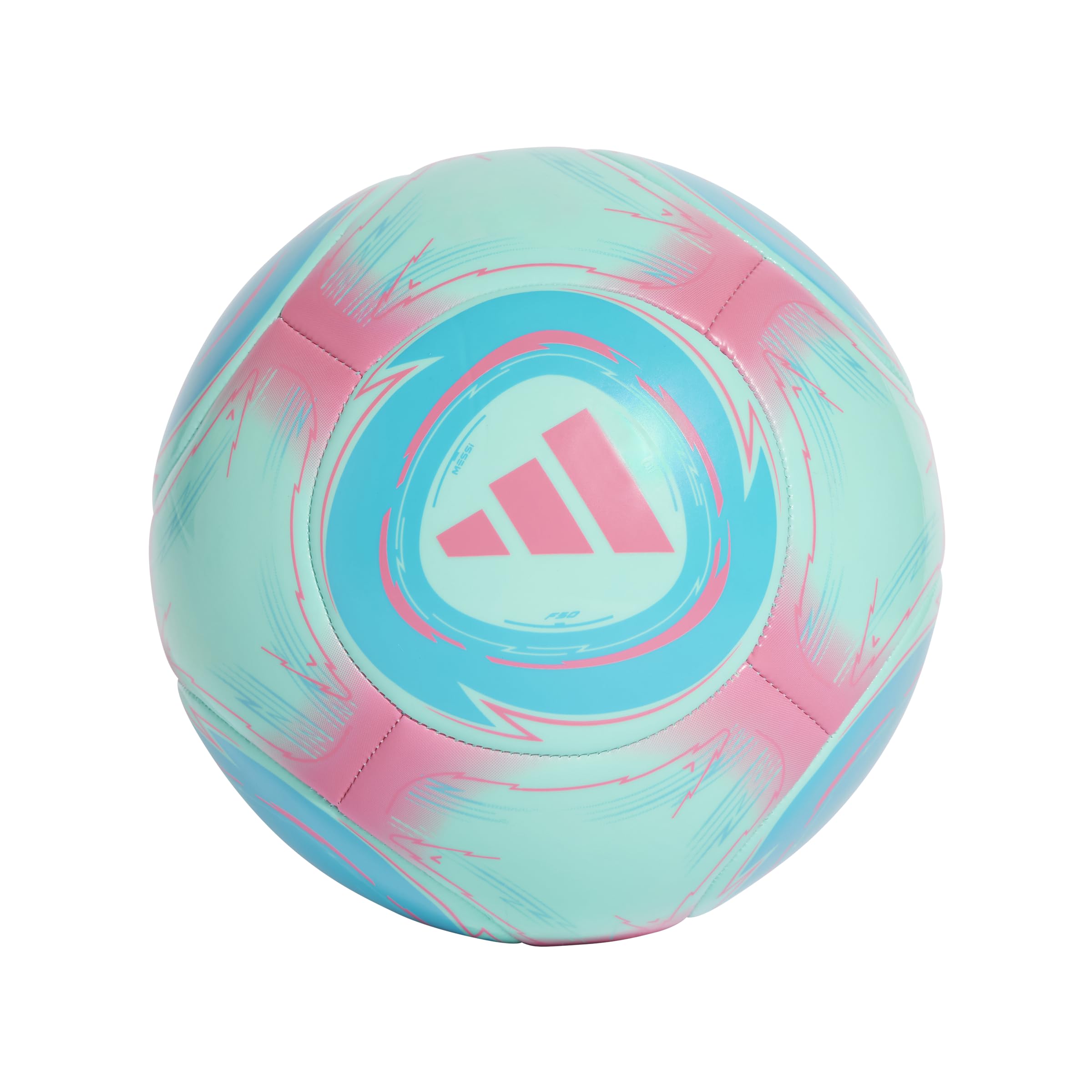 adidas Messi Club - Balón de fútbol unisex para adultos, color aguamarina destella/cian lúcido/rosa lúcido