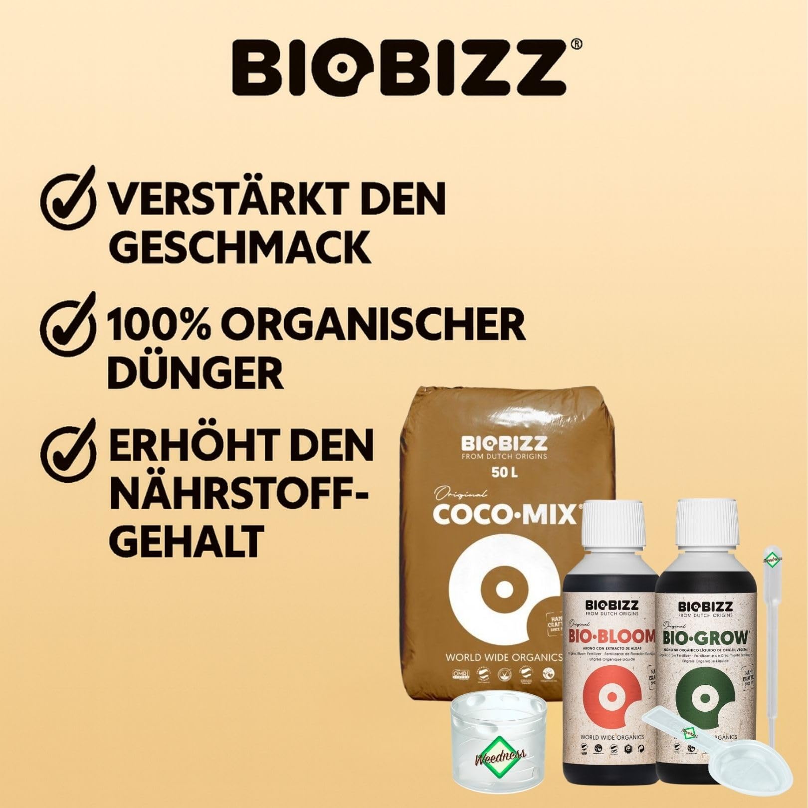 Weedness BioBizz Coco 50 L COCOSET – Substrat coco avec engrais organique – Culture indoor hydroponie – Boost croissance & santé