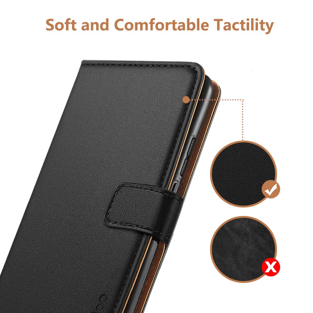 Hianjoo Etui na telefon kompatybilne z Samsung Galaxy A10, [skóra premium] portfel karty z klapką pokrowiec zamiennik do Samsung Galaxy A10 - czarne
