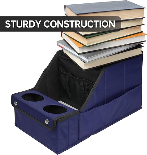 Miniatura 7 de MULISOFT Organizador de asiento de automóvil, organizador de asiento trasero con 11 compartimentos de almacenamiento y 2 portavasos, azul