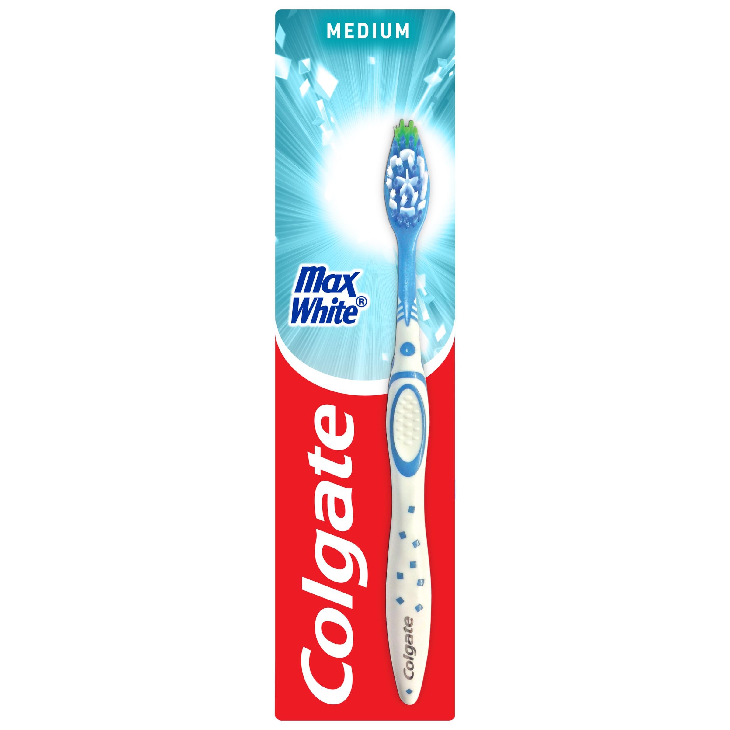 Colgate Max White Manual Toothbrush - Teeth whitening Toothbrush - Unique polishing Star - Helps to Remove Surface Stains - Helps to Reveal Natural Whiteness of Teeth