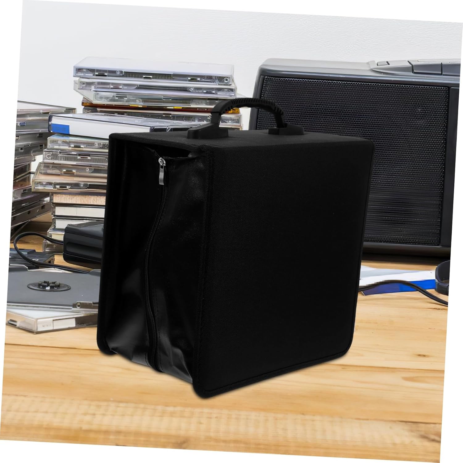 IMIKEYA 520pieces Cute Cd Case Holder for Car Large Capacity Cd Storage Box Pu Leather Wallet Travel Organizer