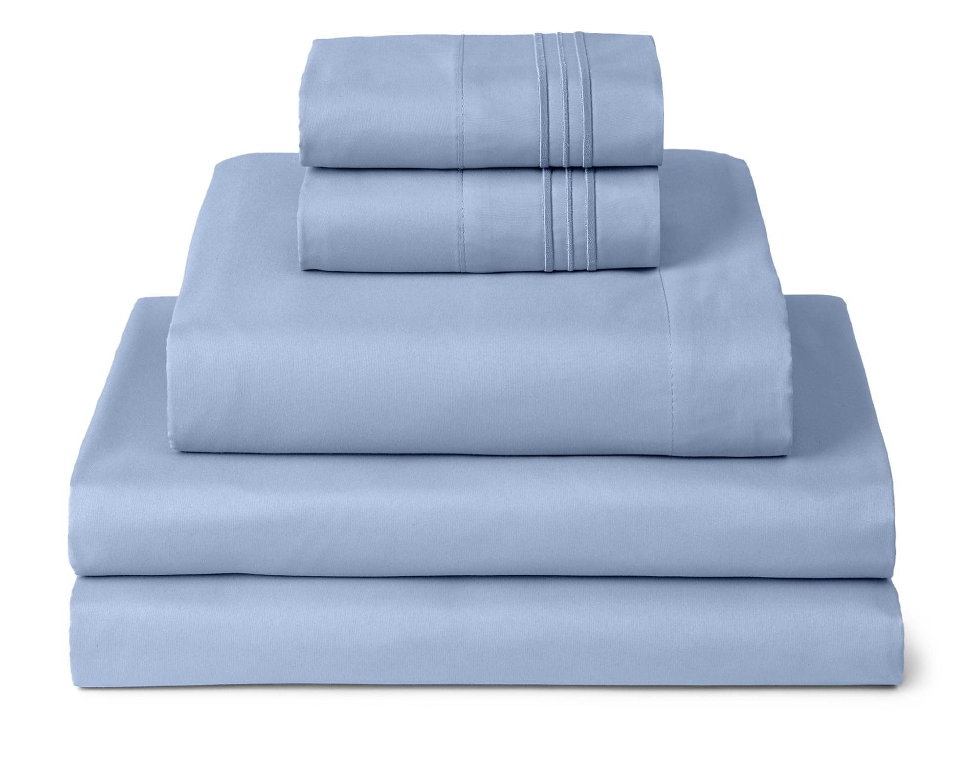 Mellanni Iconic 5-Piece, Ultra Soft Sheet Set (Split King, Sky Blue)