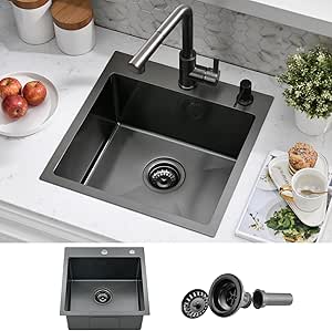 Logmey 18 Inch Drop In Bar Sink 18x18 16 Gauge Stainless Steel - View #8