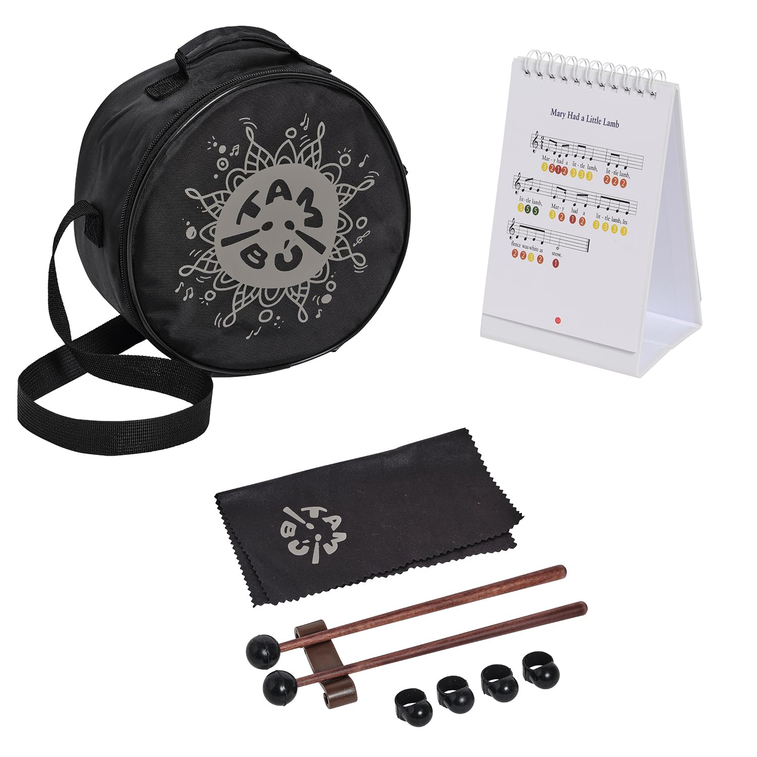 TAMBÚ - Tamburo in acciaio, 20,3 cm, 11 note, Handpan, strumento a percussione metallico (blu opaco)