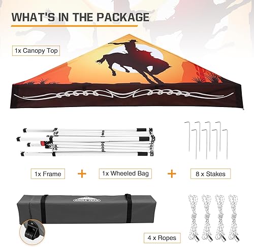 Miniatura 8 de EAGLE PEAK Tienda de campaña desplegable de patas inclinadas de 10 x 10 pulgadas, fácil instalación para una persona, toldo de playa al aire libre,