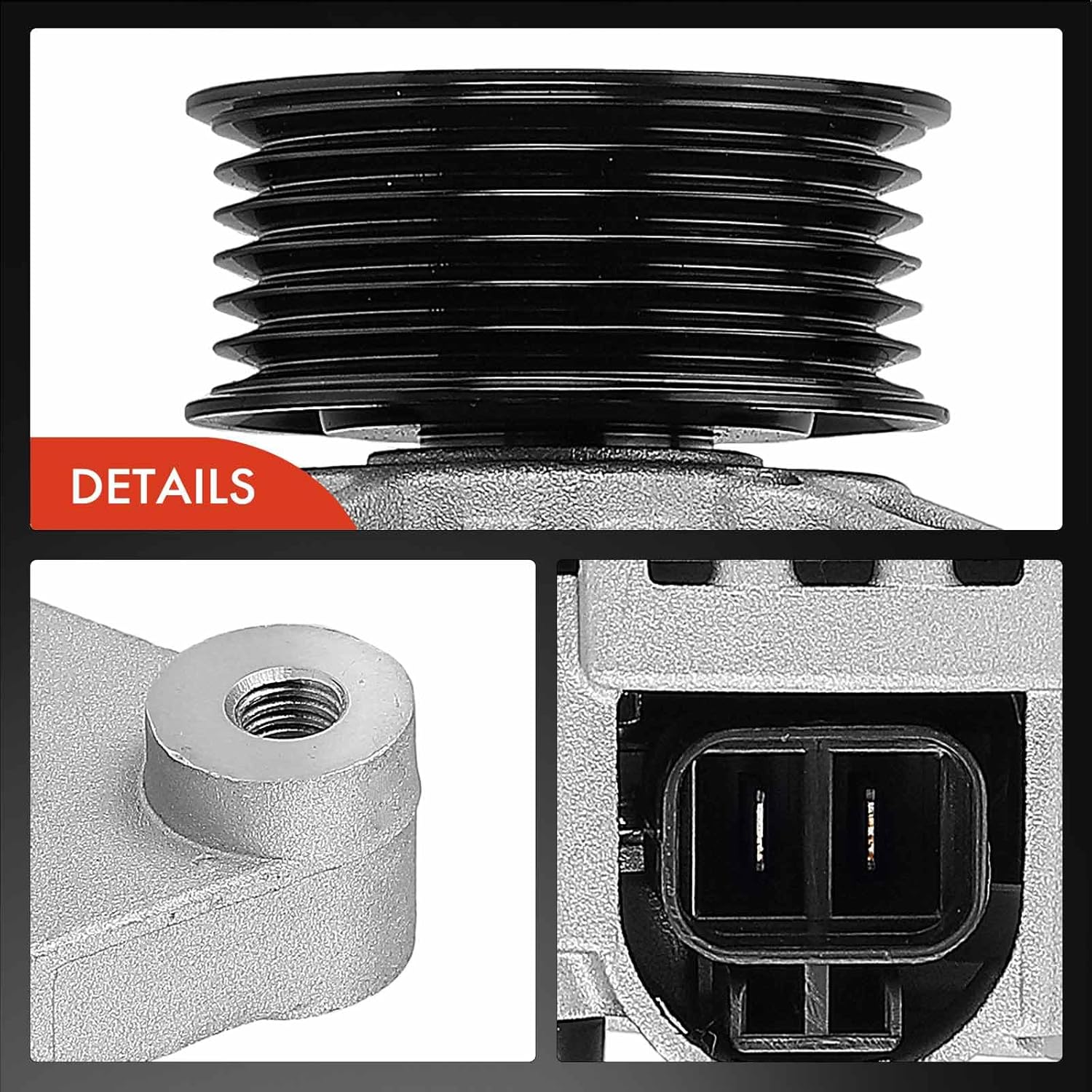 A-Premium Alternator Compatible with Honda Passport 1998-2002 & Isuzu Amigo 1998-2000, Axiom 2002-2004, Rodeo 1999-2004, Rodeo Sport 2001-2003, 3.2L 3.5L, with 2-Pin Plug, 12V 90A CW 6-Groove Pulley
