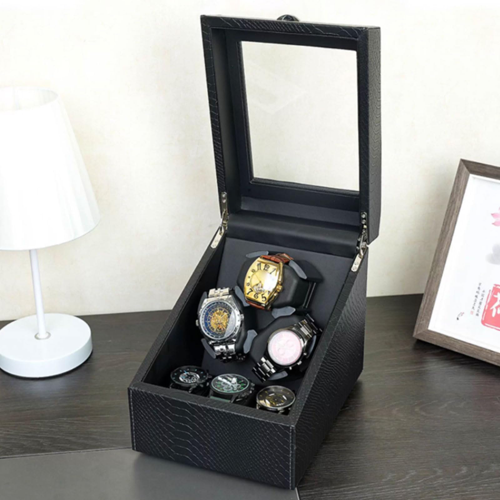 Watch Winder Carica Orologi,Scatola Rotante per Orologio,Caricatore per Orologi Automatici,Caricatore Orologio Automatico,con Motore Silenzioso,per Orologi da Polso.