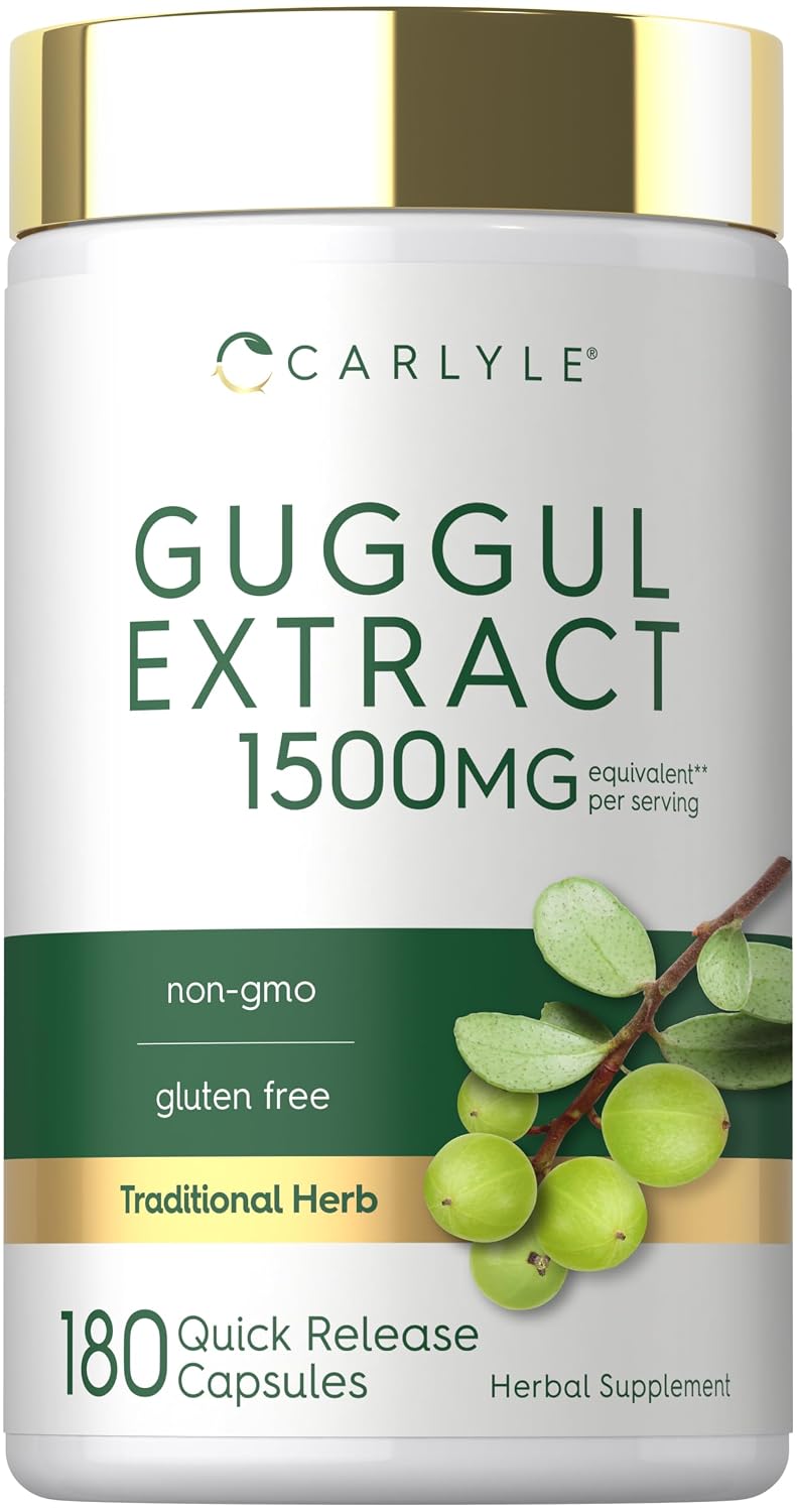 Carlyle Guggul Extract Supplement | 180 Capsules | Guggulsterone | Non-GMO and Gluten Free