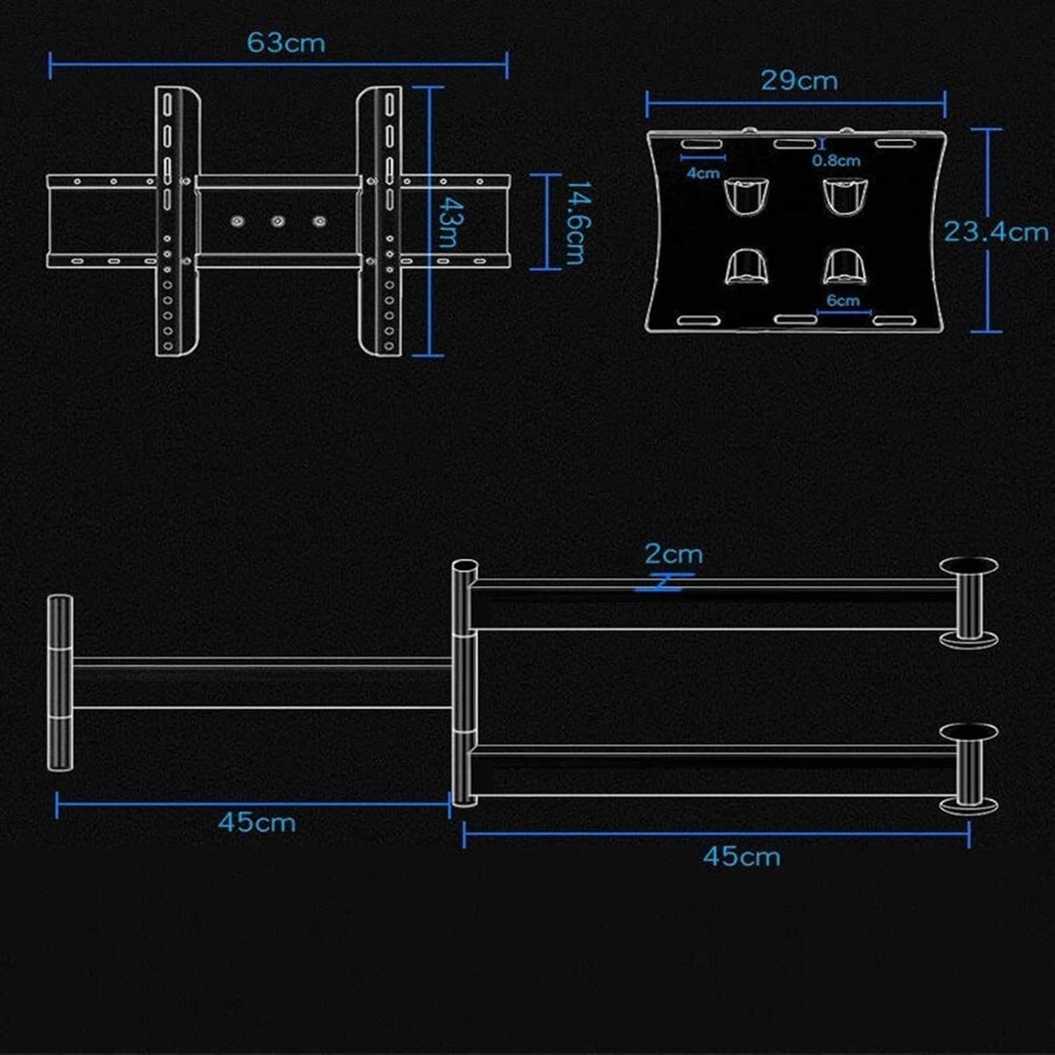 Universal TV Rack wall Telescopic Folding 90 Degree Rotating Movable Display Bracket