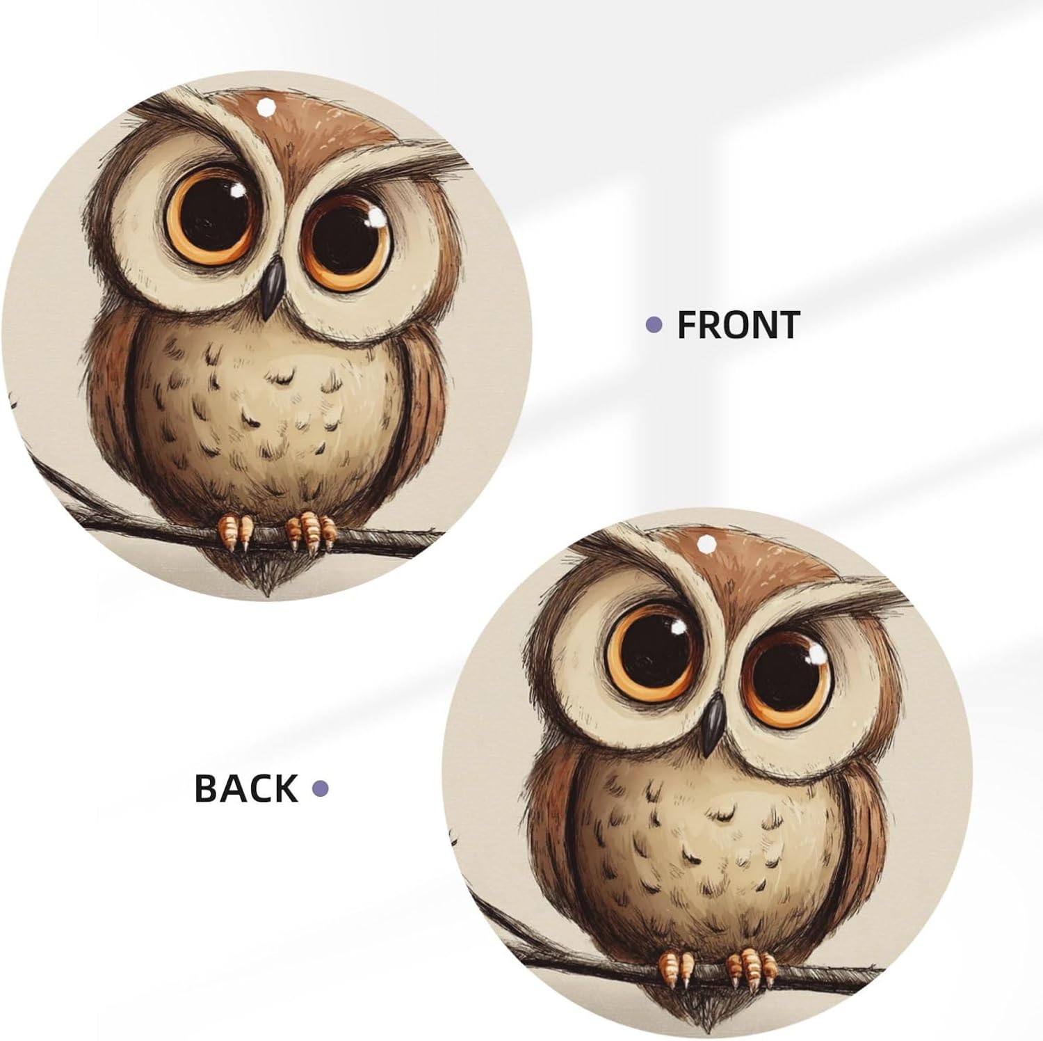 Car Air Freshener 24 PCS Cute Owl Hanging Car Air Fresheners Auto Interior Decor Card Freshener Strong Scented Card Lavender Cars Scents for Office Bedroom Close Drawer Round Shape