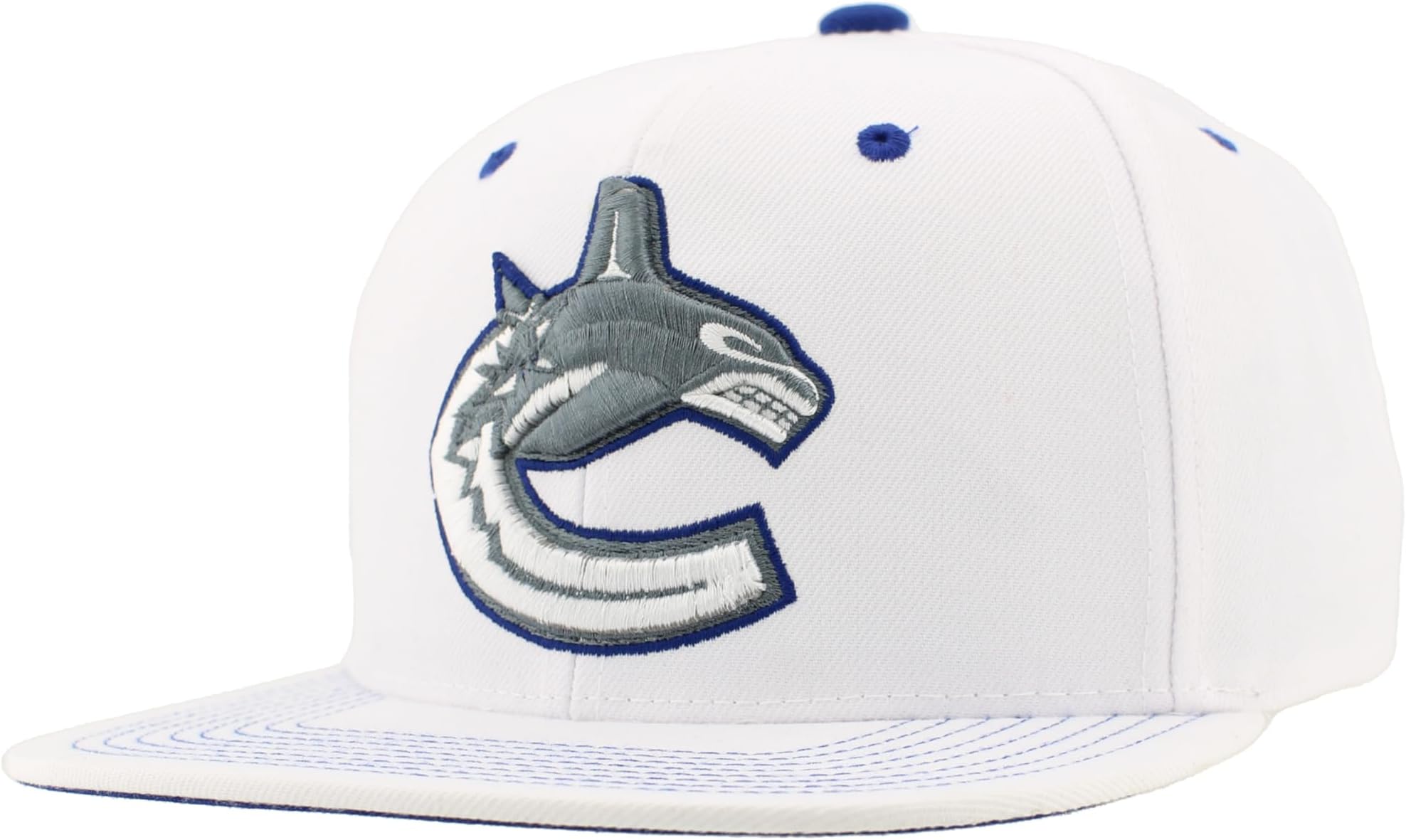 ZHATS NHL Unisex-Adult NHL Officially Licensed Adjustable Snapback Hat Flat Bill Z11 Pop White