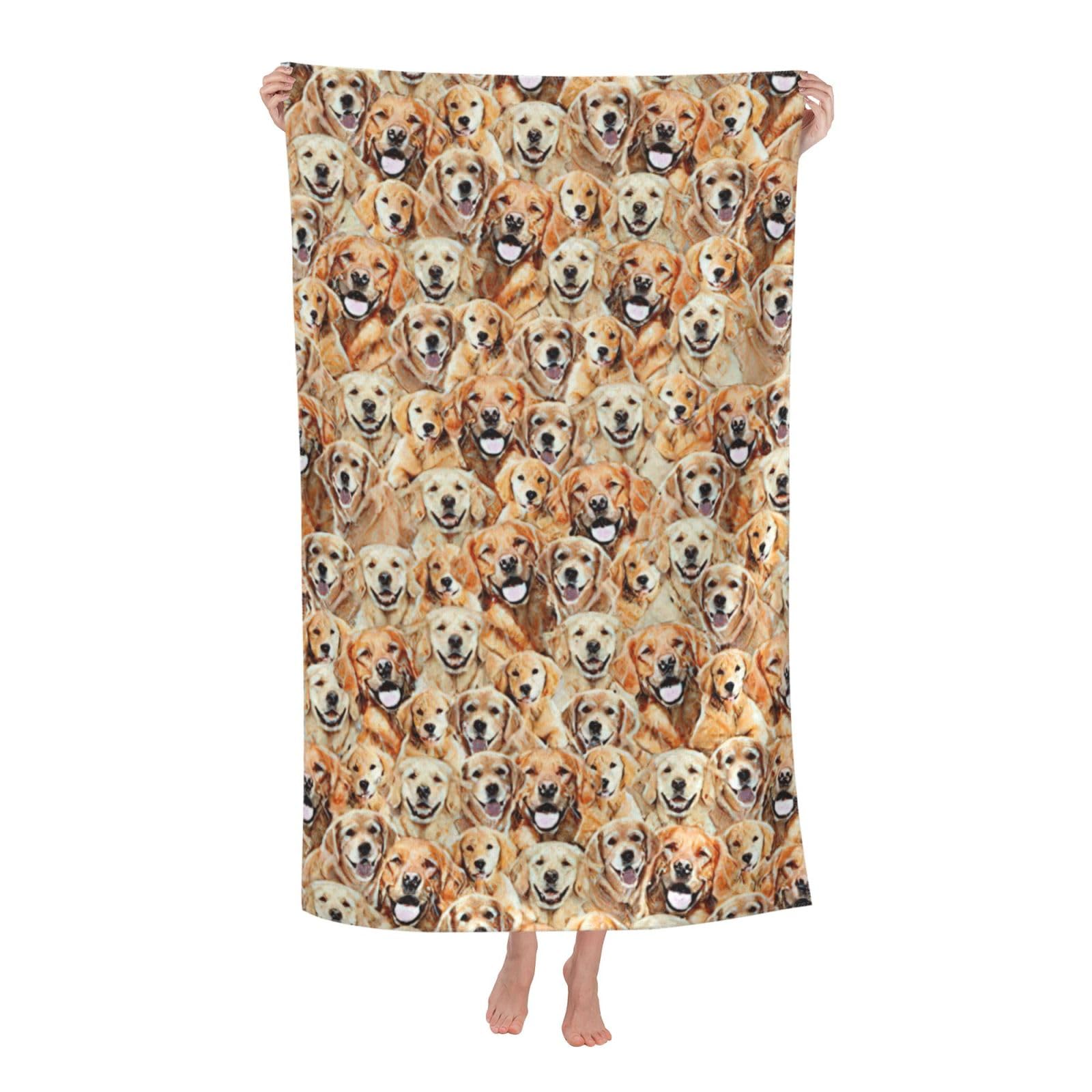 NImongt Labrador Retriever Dogs Print Oversized Adult Beach Towel For Travel Weekend Getaways Festivals Camping Trips