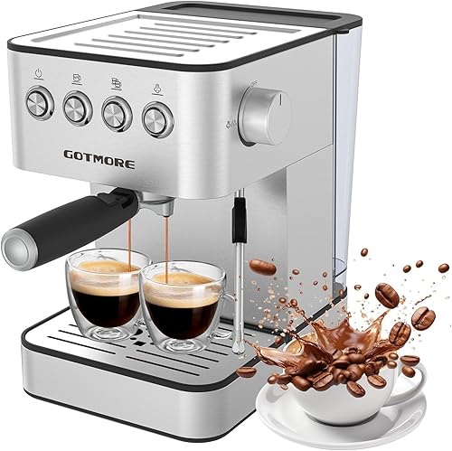 Cafeteras de café expreso, máquina de café espresso profesional con espumador de leche de vapor, capuchino, café con leche y americano, cafetera de