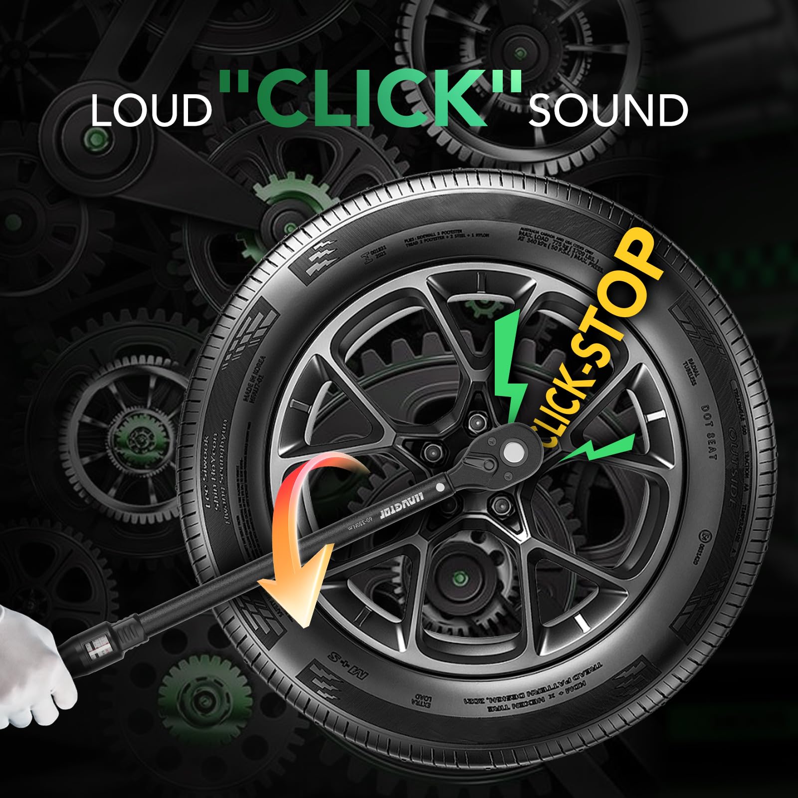 LLAVETOR Chiave Dinamometrica 1/2, Chiave Dinamometrica con Doppia Scala, Regolabile in Due Direzioni con Meccanismo a 72 Denti per La Manutenzione di Motocicli, Biciclette e Auto(60-330 Nm)