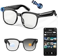 Haulvean M02S AI Smart Glasses: 4K Camera, Real-Time Translation, ChatGPT, 1080p Video, Bluetooth Sunglasses