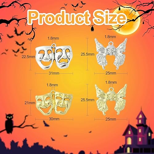 Miniatura 8 de KitBeads Dijes surtidos para hacer joyas, dijes tibetanos de plata antigua para hacer joyas, pulseras y manualidades a granel, Plata, No es una