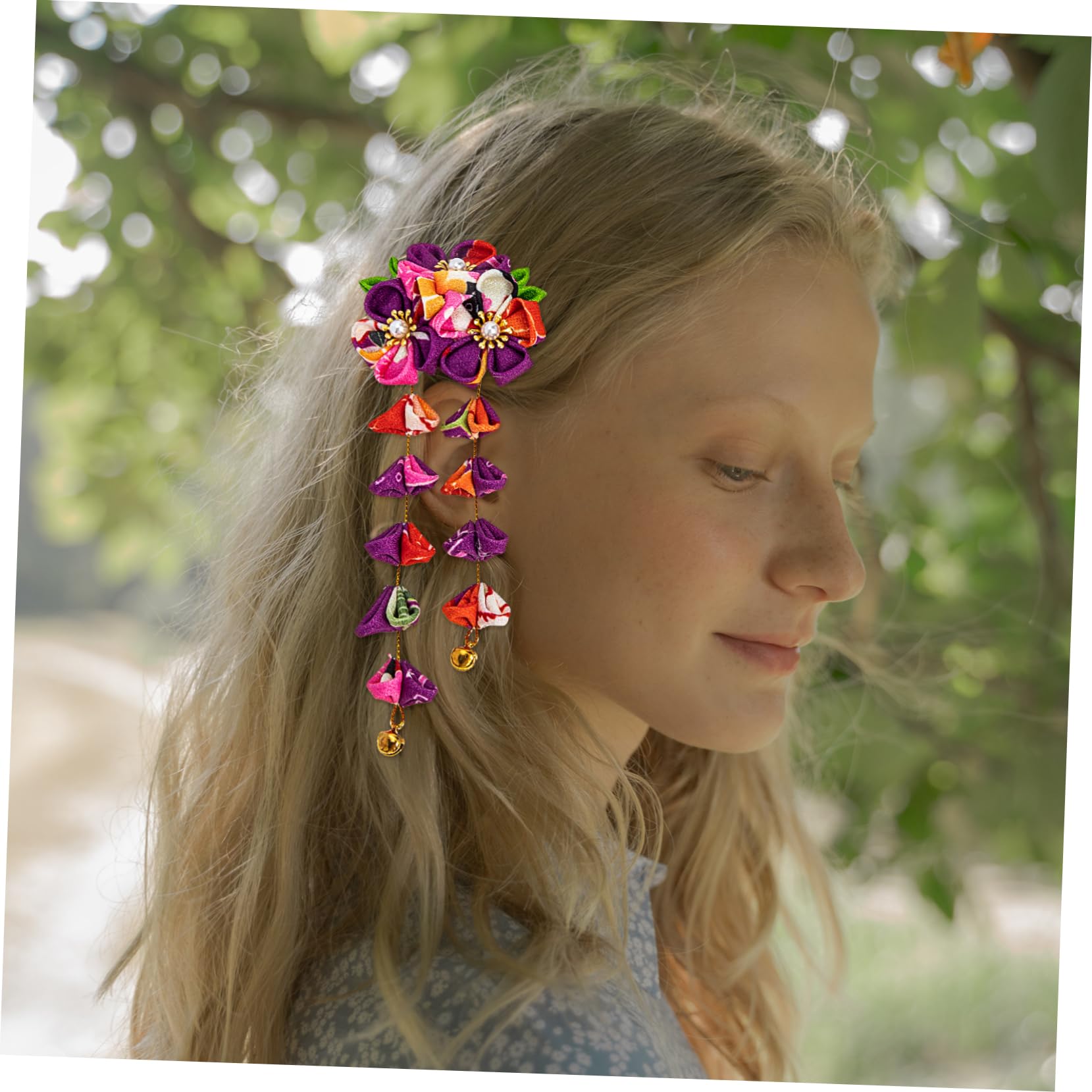 MAGICLULU 5 Sets Einzigartige Japanische Haar-accessoires Zierliche Blumen-haarspangen Fächerhaar Stilvoll Für Damenanlässe 2 Stück * 5