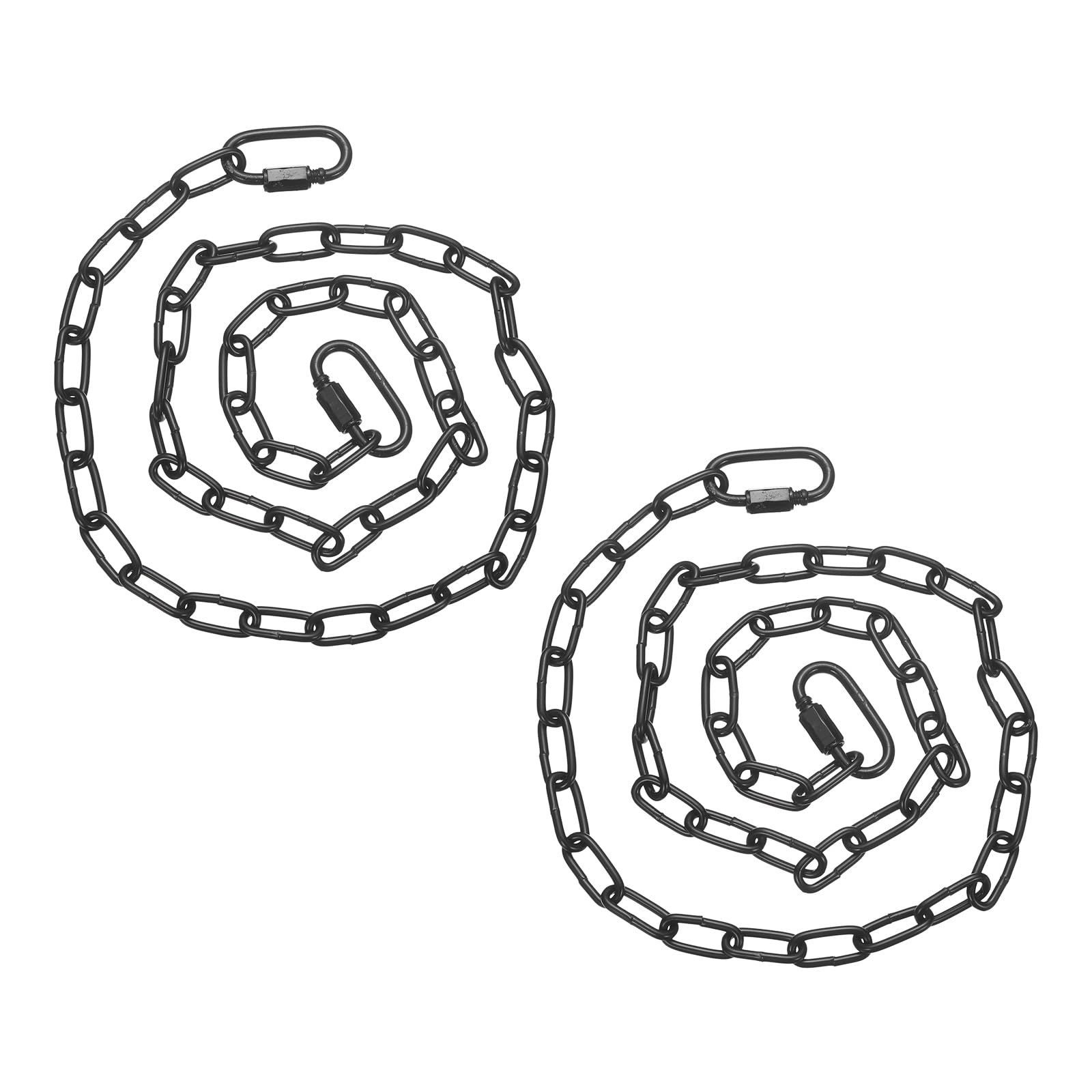 PATIKIL 2 Pcs Gate Chain Lock, 30 in x 3mm Dia Alloy Steel Hanging Chain Lock with 2 Clasps for Stall Barn Fence Gate Hammock Swing Punching Sandbag Yoga Gym, Black