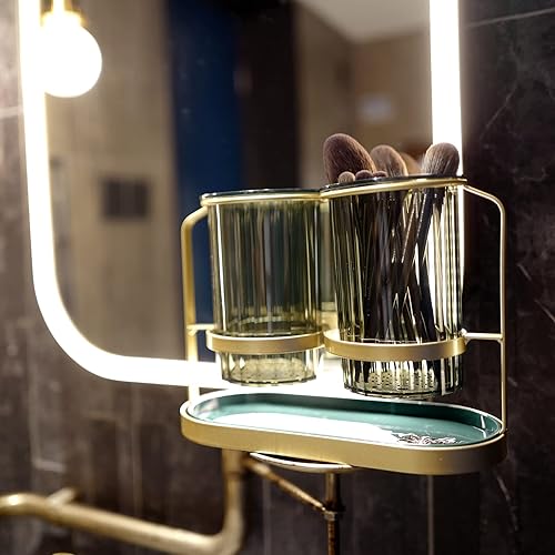 Miniatura 4 de Utensils Silverware Holder with Metal Bracket, Cutlery Caddy, Flatware Spoon Fork Knife Tabletop Organizer for Party Kitchen Dining Room - Gold