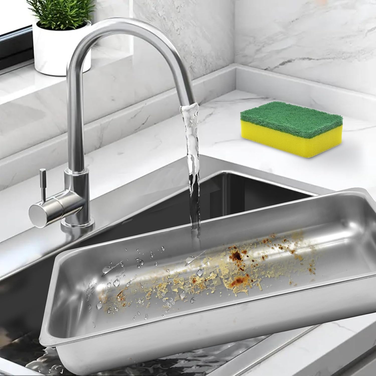 Chafing Dish Buffet Set, 4 Pack 8QT Chafing Dish High Grade Stainless Steel Chafer Complete Set, Kitchen and Dining Utensils, Gray Handle, Silver