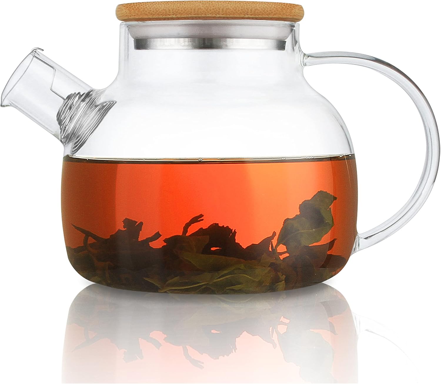 CnGlass Glass Teapot Stovetop Safe,30.4oz Clear Teapots