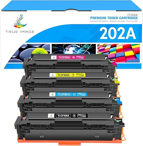 TRUE IMAGE Cartucho de tóner de repuesto compatible para impresora HP 202A CF500A 202X M281fdw Color Laserjet Pro MFP M281fdw M281cdw M254dw M281fdn