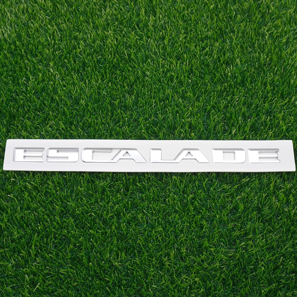 3Pc Set Escalade 600 600D Emblem 3D Badge Rear Liftgate Letter Nameplate Logo Sticker Replacement for Escalade (Silver)