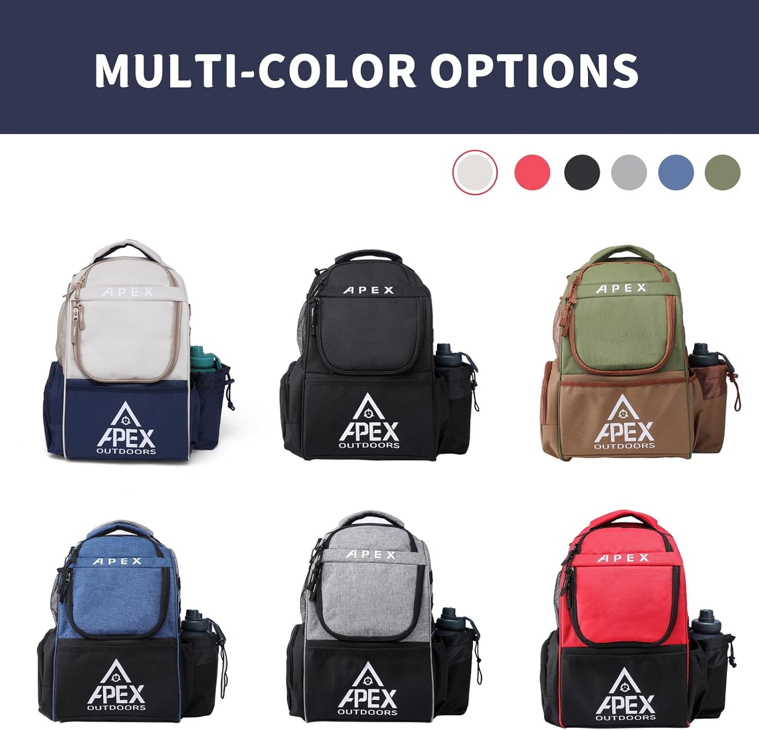 Disc Golf Bag, Large Disc Golf Backpack Holds Over 21 Discs, Durable & Lightweight with Multiple Storage Pockets