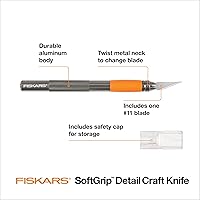 Vista 2 de Fiskars Detail Craft Knife, Cool Gifts for Brother, Included with Protective Cover, 8", Exacto Knife for Crafting, Orange