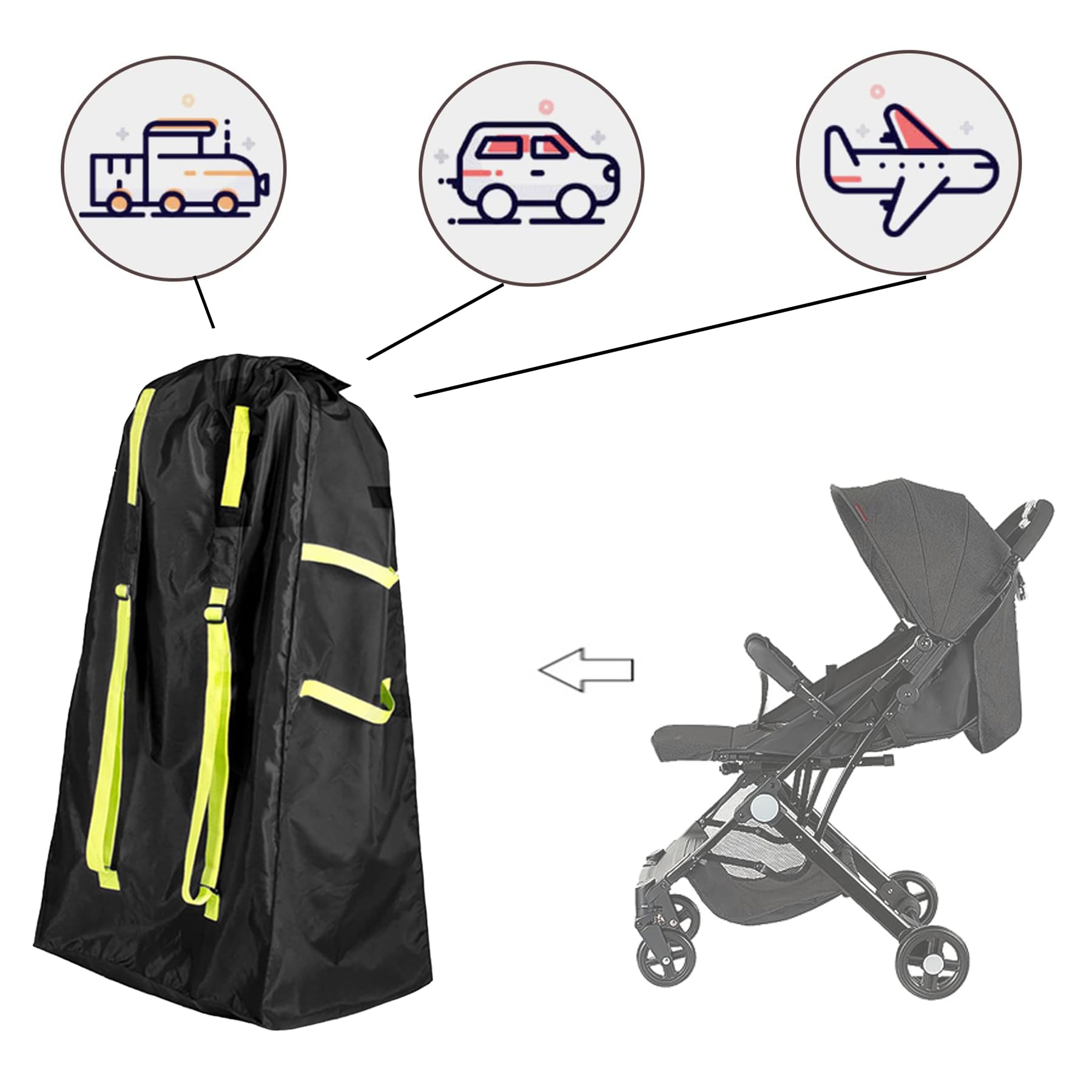 Travel Stroller Bag, Buggy Bag, Extra Large Airplane Pushchair - Image 4