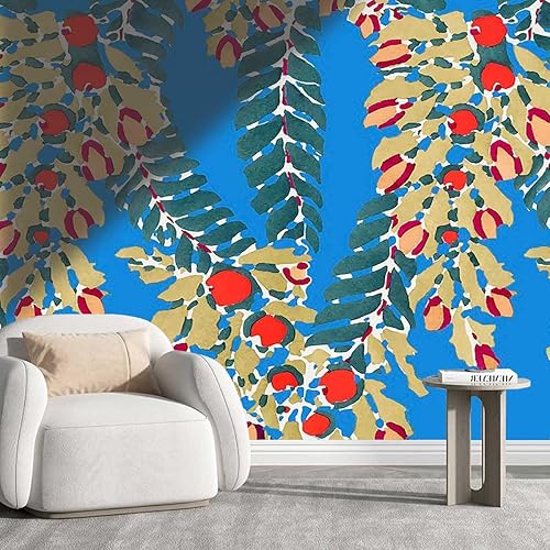 Papel tapiz para Pared De Sala Elegante Patrón de Flores Azules Art Nouveau Papel de contacto decorativo Decoración de Pared Paneles de Wainscoting