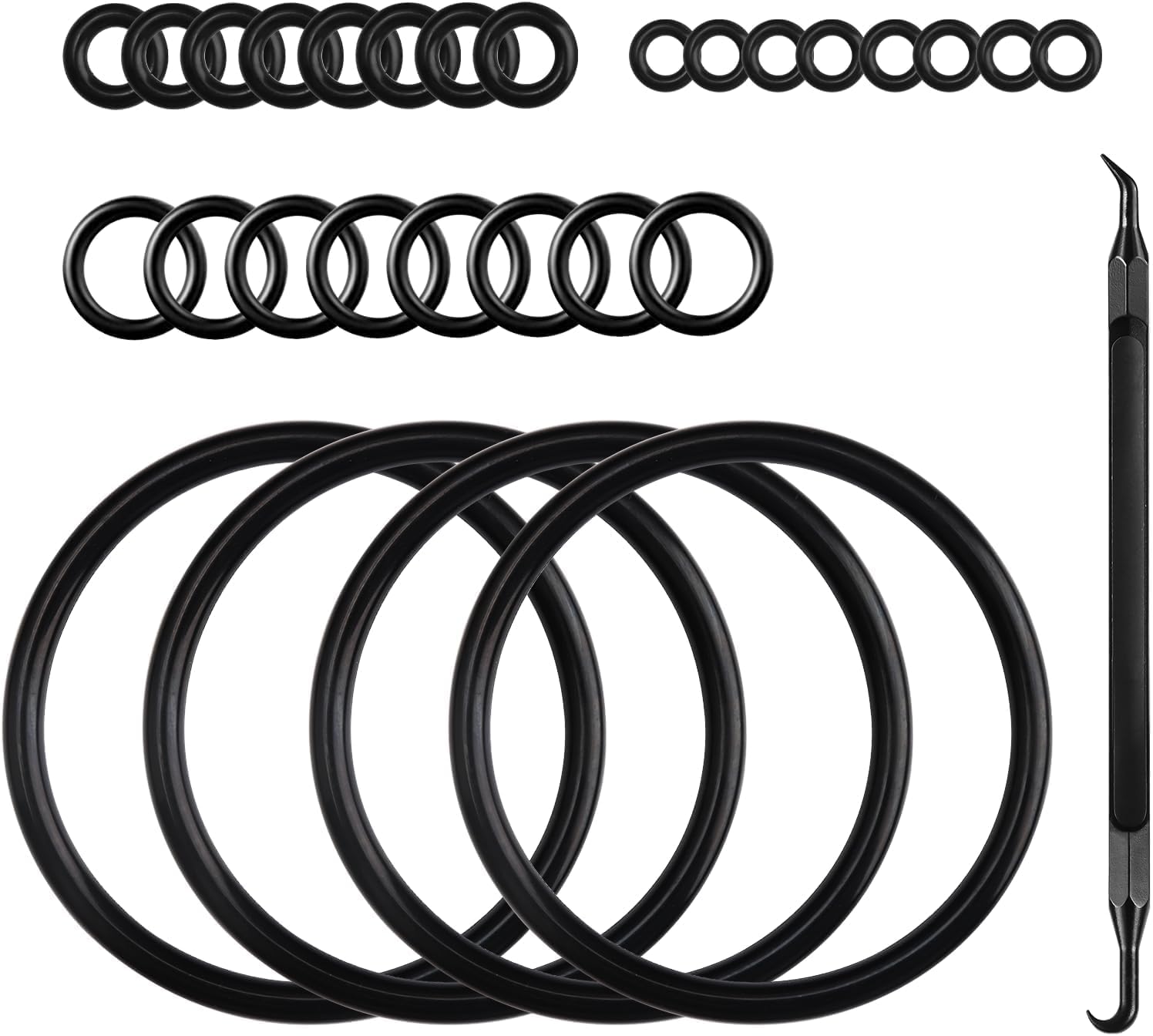 MRbrew Homebrew Gasket Set, 28 Pieces Corny Kegging Sealing O-Ring Replacement Beer Soda Washer Kit for Cornelius Keg Lid Ball Lock Keg Post Dip Tube with O-Ring Removal Tool
