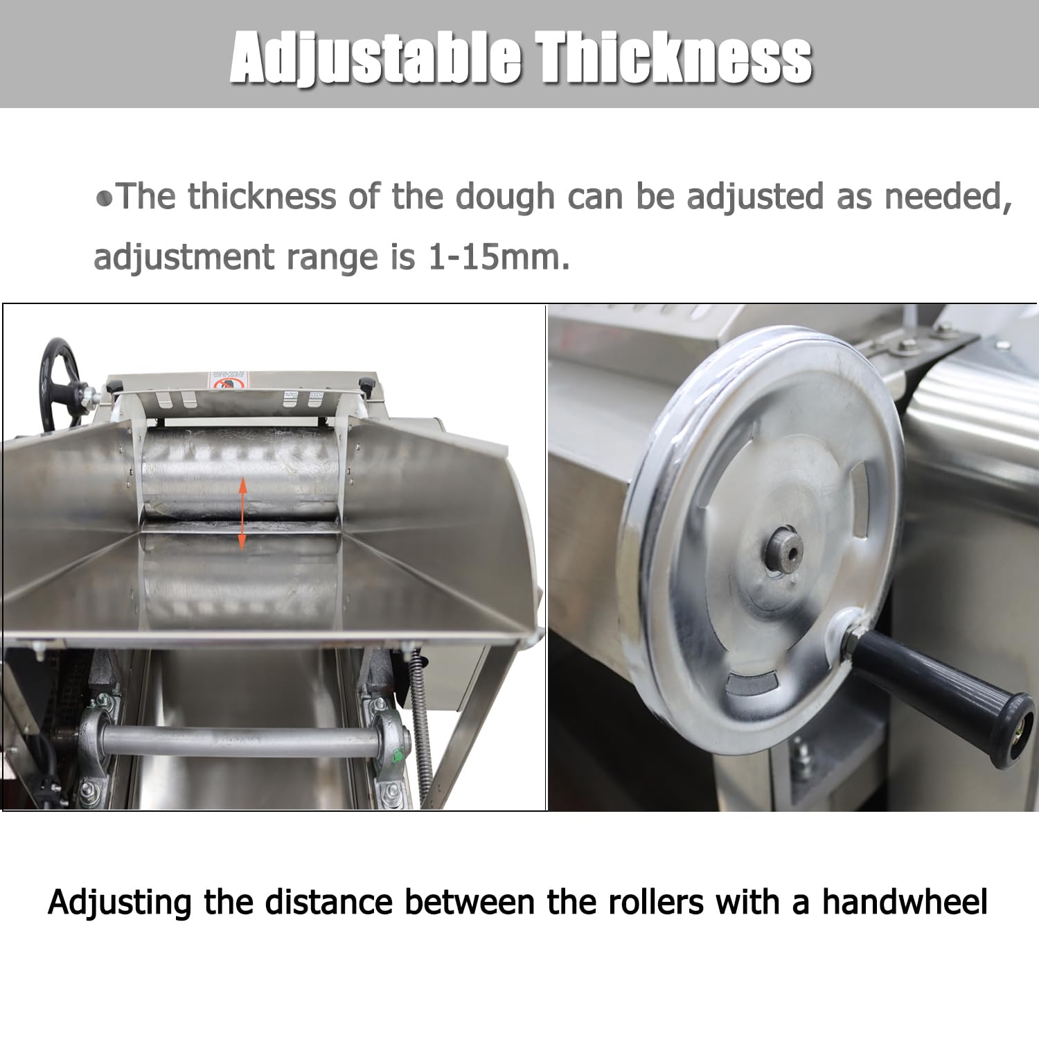 HayWHNKN Commercial Dough Sheeter Pasta Dough Roller Sheeter Machine 11.8inch for Croissant Pastry Puff Pastry Pizza Noodle Bakery Pasta Roller Press Machine 2.2kw 110v 150kg/h