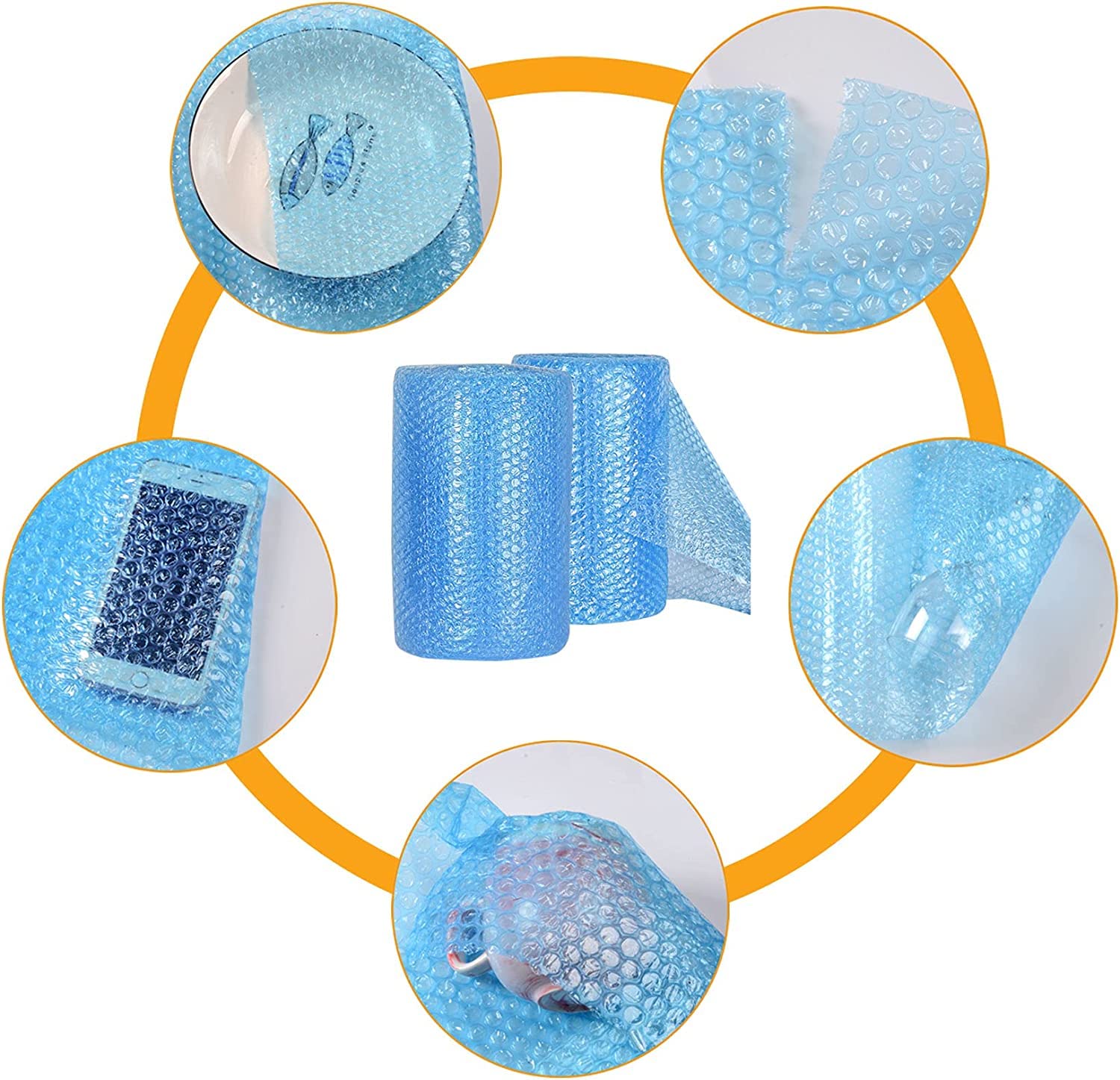 Cymax 2 Rouleaux Papier à Bulles 300 Mm X 11 M – Perforé 30 Cm + 20 Stickers Fragile, Idéal Déménagement & Emballage