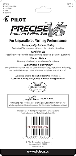 Miniatura 2 de PILOT Precise V5 Stick - Bolígrafos de tinta líquida con punta extrafina 05 mm tinta negra paquete de 5 26010