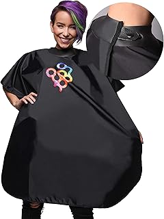 FRAMAR Shampoo Screen Hair Cutting Cape, Hair Cape, Shampoo Cape with Snap Closure and Rubberized Collar, Barber Cape, Haircut Cape, Cape Coiffure, Hairdresser Cape, Hairdressing Cape