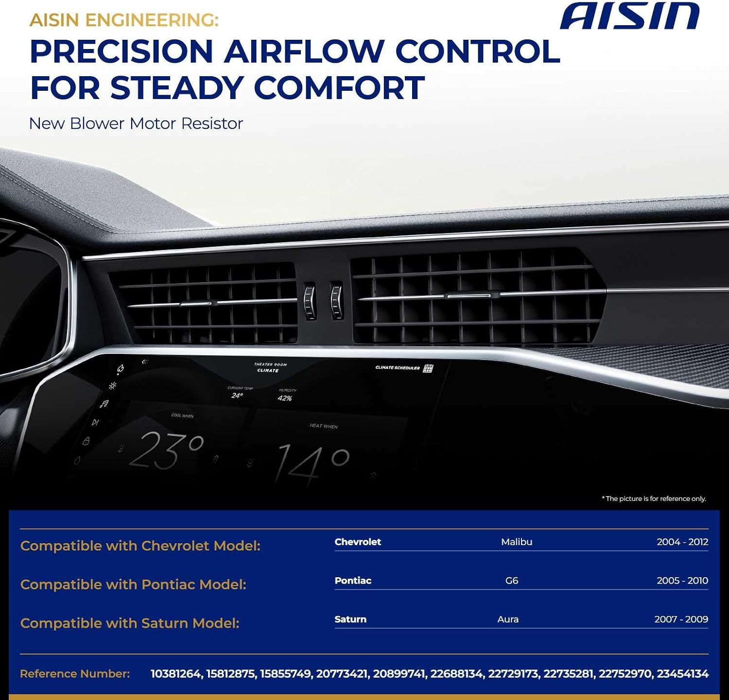 AISIN AFTERMARKET BMRGM-00100 HVAC Blower Motor Resistor Kit - Compatible with Chevrolet Malibu 2004-2012, Pontiac G6 2005-2010, Saturn Aura 2007-2009