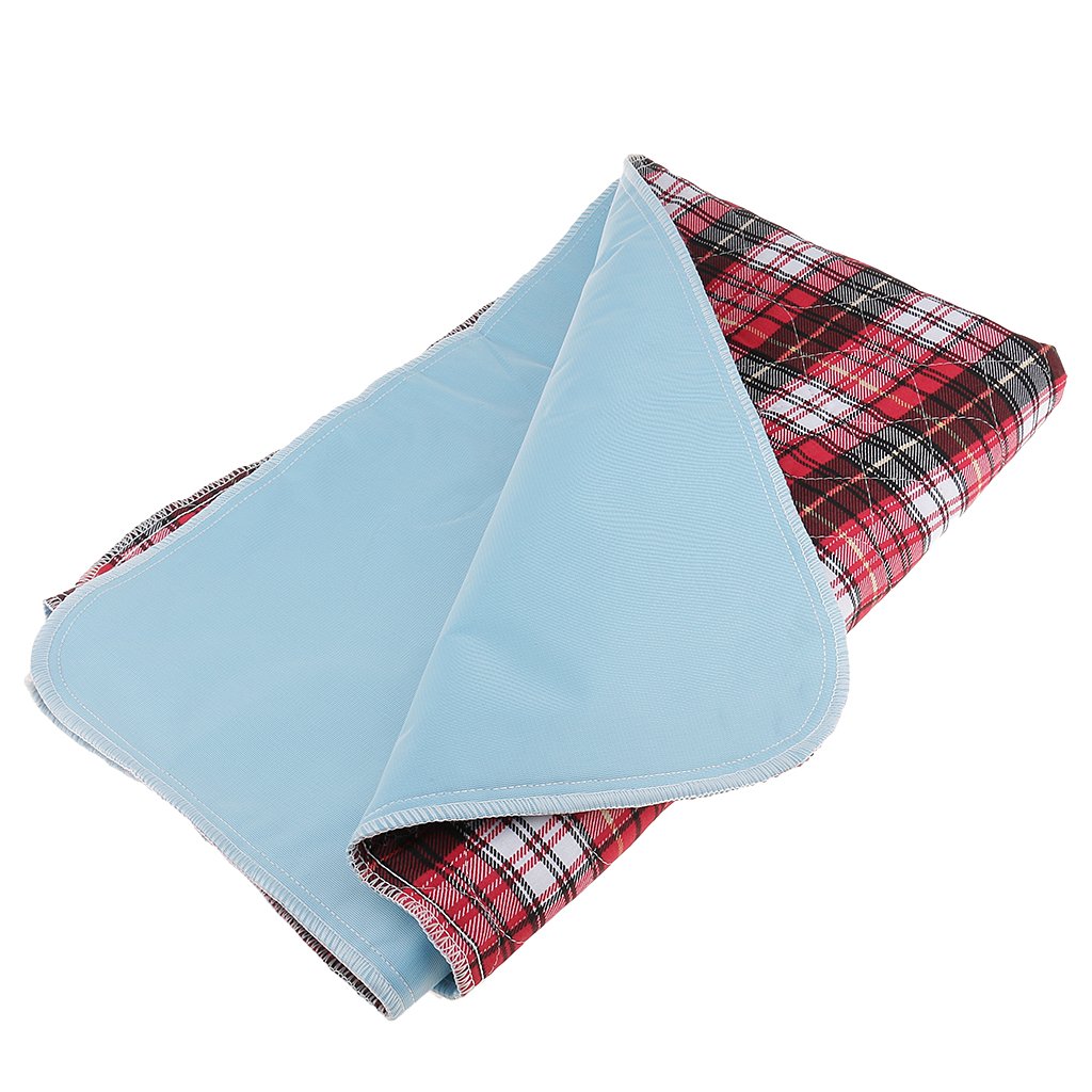 Alèse de Lit Réutilisable et Imperméable pour Incontinence et, Red Grid, 90x120cm