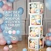 Baby Shower Decorations BABY Balloon Boxes with 4pcs String Lights, 45 Pink Blue White Balloons and 33 Letters (ONE+BABY+A-Z), Baby Boxes for Boys Girls Baby Shower Gender Reveal Birthday Party Décor
