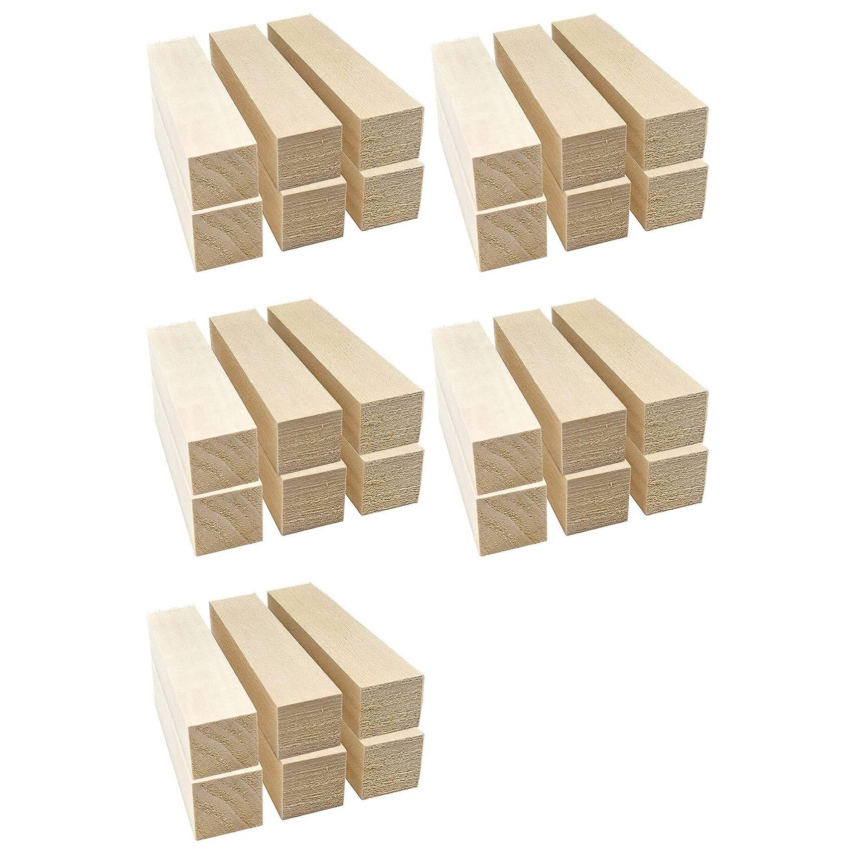 Jnchdghwa Wood Color 30Pcs Basswood Carving Blocks For Wood Beginners Carving Hobby Kit Diy Carving Wood