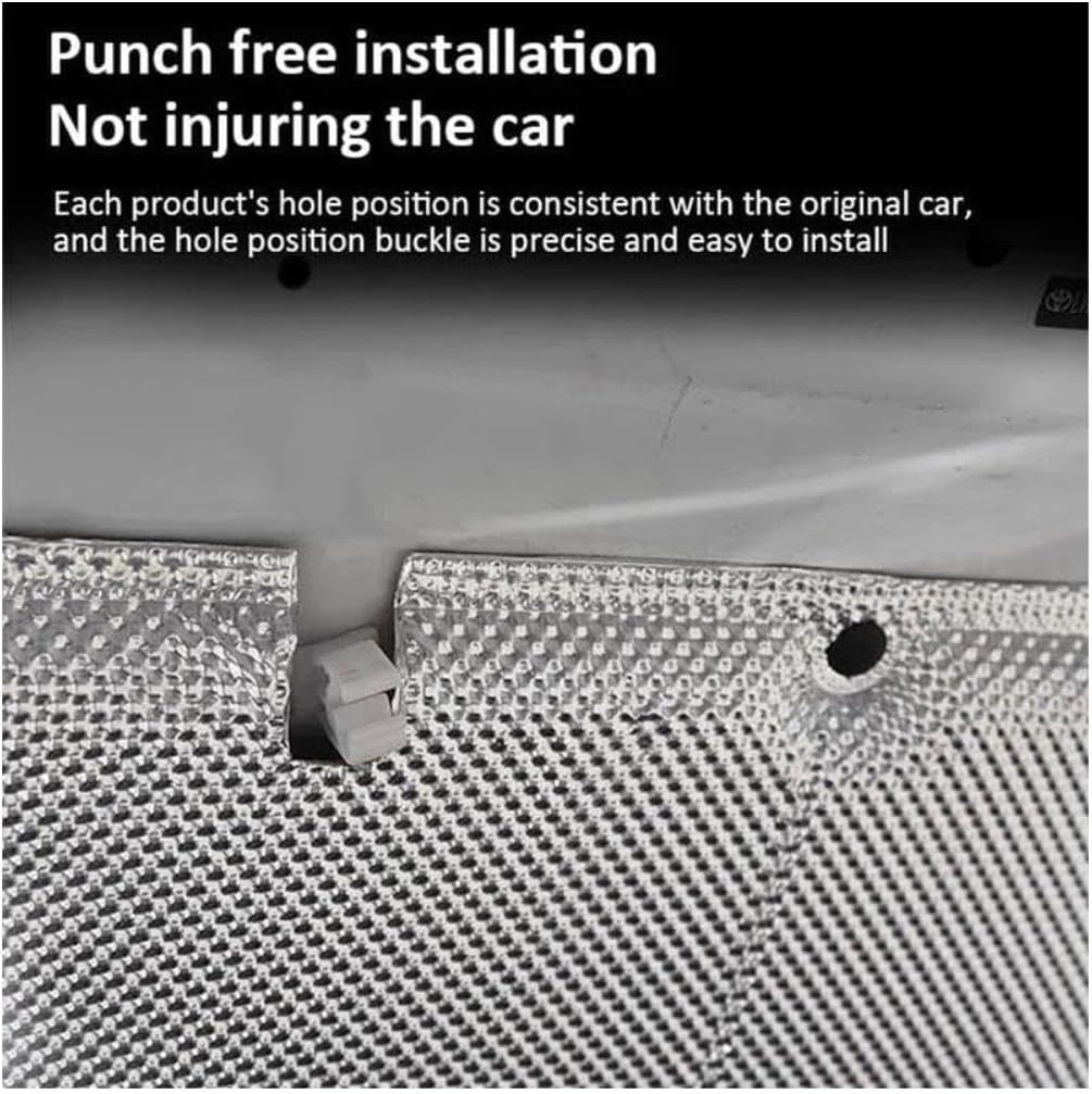 Automobile Insulation for Toyota for Highlander XU40 2008-2013 Front Hood Engine Sound Insulation Pad Heat Mat Soundproof Cotton Cover Front Engine Hood Insulation Pad(Style B)