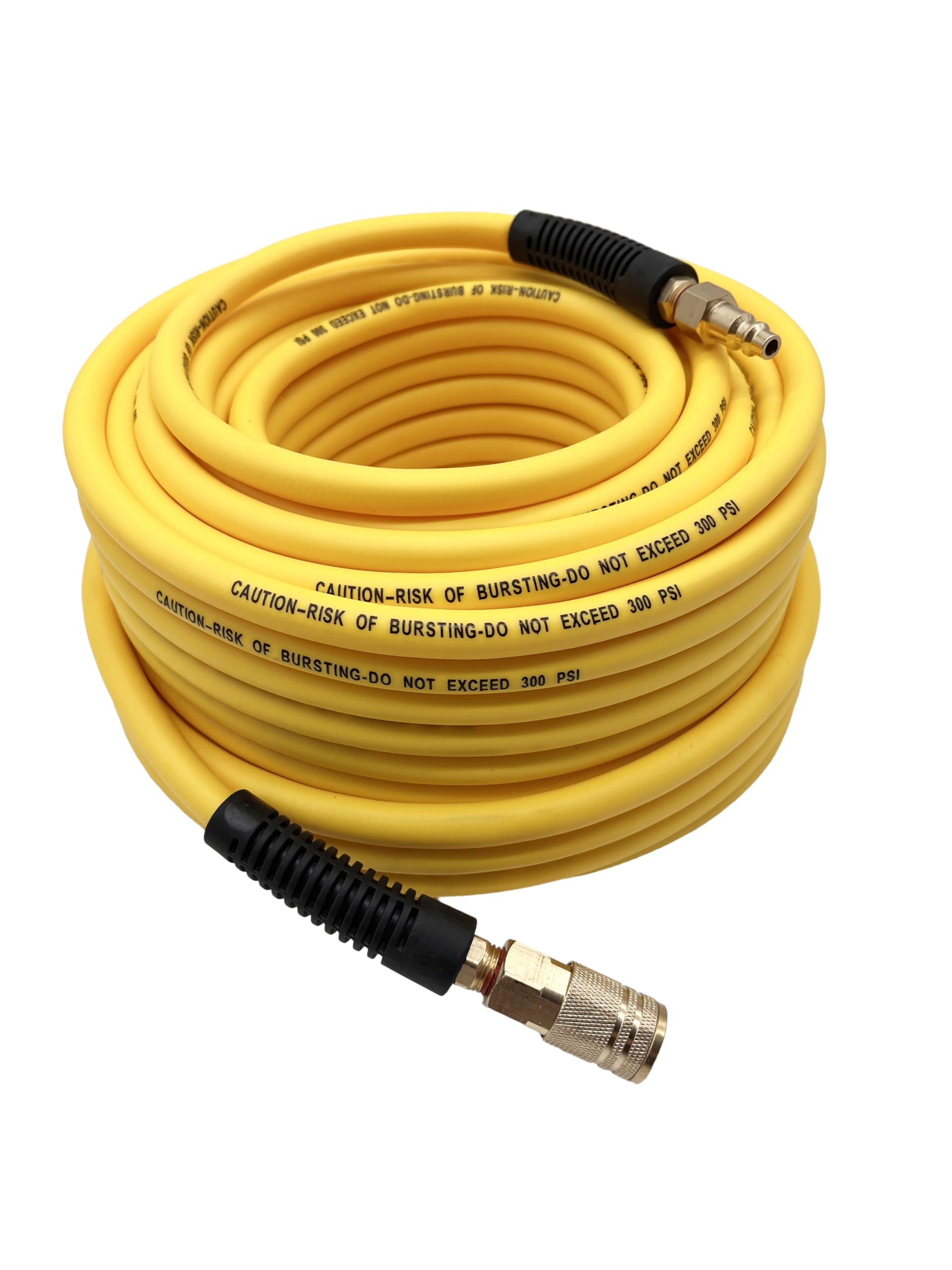 SYXQT Hybrid Air Hose 1/4-Inch x 100FT，Air Compressor Hose 300 PSI Heavy Duty, Lightweight, Kink Resistant, All-Weather Flexibility with 1/4-Inch