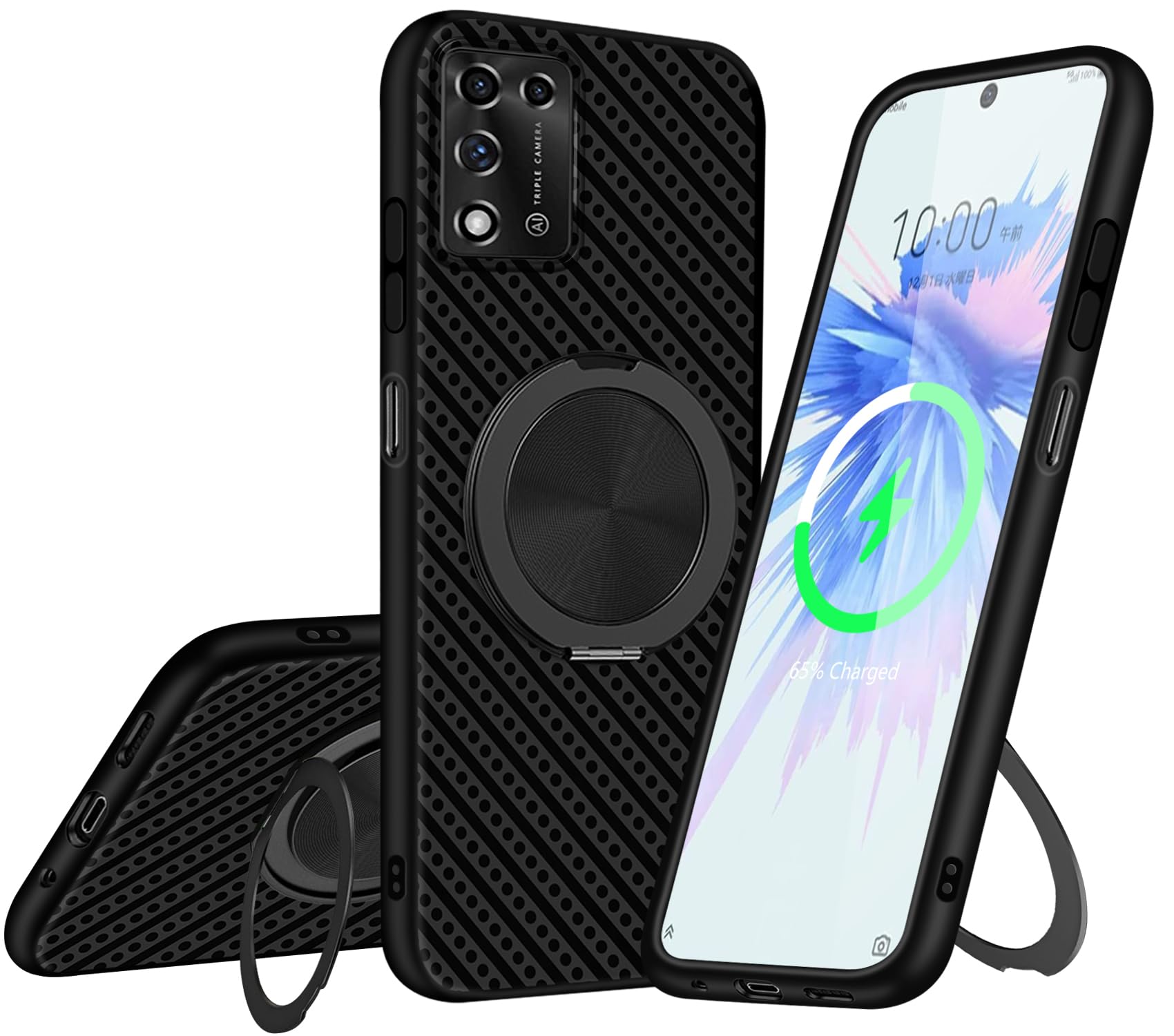 Amazon.co.jp: 対応 ZTE Libero 5G II A103ZT ケース リング付き 縦横