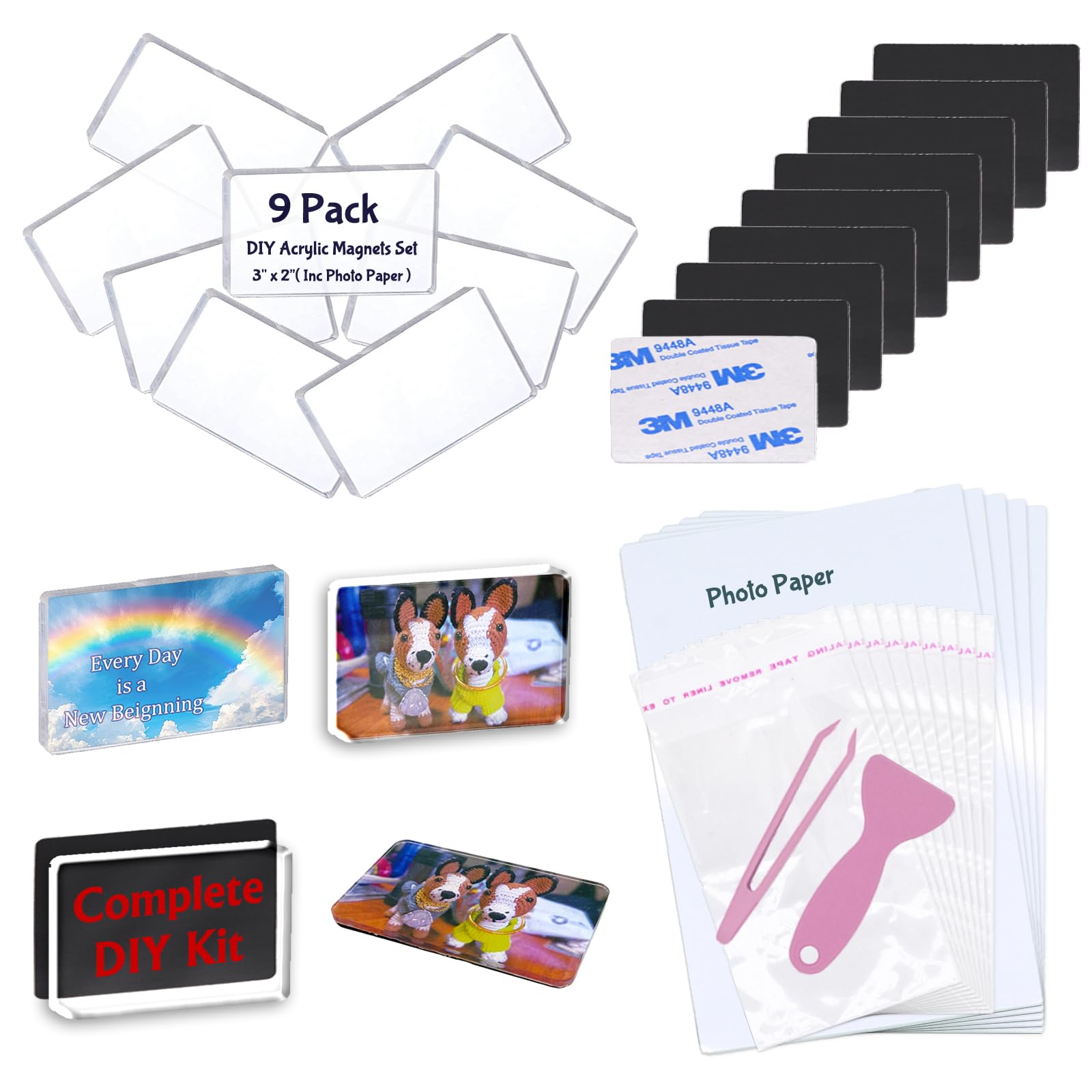 60枚　 INFINITE 2018 シーグリ　 フォトカードセット Amazon.com: InfiniteSub - 9PK Blank Acrylic Fridge Magnets Set, 3